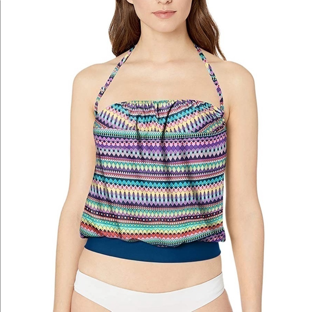 Catalina Missy Bandeau Blouson Swim Top Large